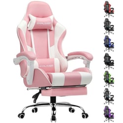 Chaise gaming ergonomique GTPLAYER LUCKRACER - PU - Rose - 135 70 70 cm