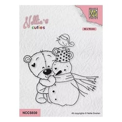 Tampon transparent scrapbooking Nellie's choice NONOURS BONHOMME DE NEIGE 030