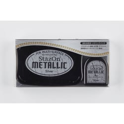 Encre Stazon métallic argentée