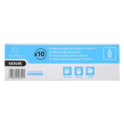 Bobine pour tickets de carte bancaire 57x40mm - 18m - 1 pli thermique 55g/m2. - Blanc - x 60 - Exacompta
