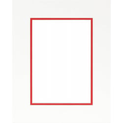 Passe-partout double blanc avec liseré rouge 30x40 cm ouverture 20x30 cm