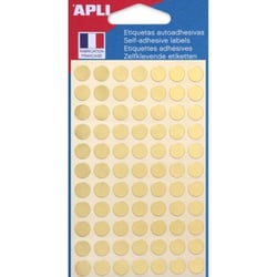 Apli Agipa - Gommettes rondes 308 pastilles Doré Ø 8 mm