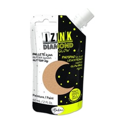 Peinture tous supports - Pailletée et phosphorescente - Or - 60ml - IZINK - Diamond glow