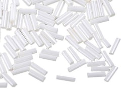 Lot de 500 perles de rocaille tube blanc 5 mm diamètre 1,8 mm - création bijoux