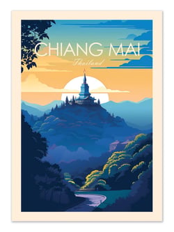 Affiche 30 x 40 cm - Chiang Mai - Studio Inception