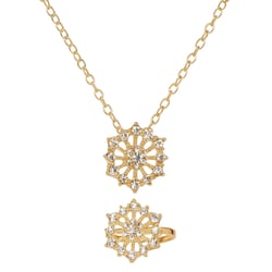Ensemble collier et bague en strass Flocon