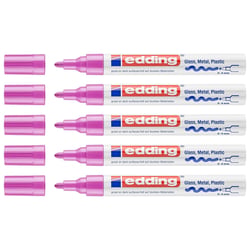 Lot de 5 marqueurs peinture - EDDING - Rose - Pointe ronde 2-4 mm