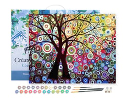 Peinture par Numéro Figured'Art avec Cadre - Vitrail - Kit de Loisir Créatif DIY Numéro d'Art Complet - 40x50cm toile tendue sur châssis