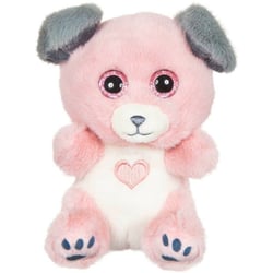 Peluche - Peluche Chien rose poudré et gris "Cutydoos Love" - 13 cm
