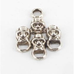 MégaCréa - Breloque pendentif Diviseur tête de mort Argenté (lot de 10)