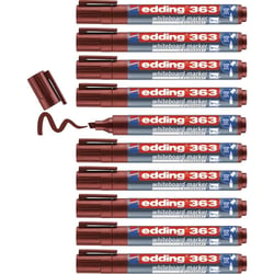 Lot de 10 Marqueurs pour tableau blanc 1-5 mm - EDDING - Marron - Pointe biseautée