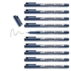 Lot de 10 feutres de précision pointe fine 0,4 mm - EDDING 1880 - Noir