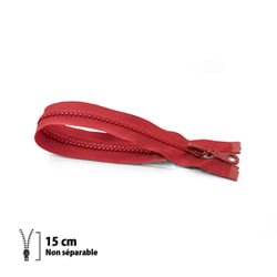 Fermeture éclair Z53 - moulée 6mm Non séparable - 15 cm