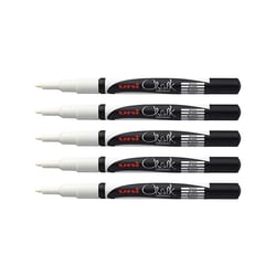 Lot de 5 marqueurs craie Uni chalk marker Uni Ball pointe fine blanc