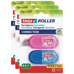 Ruban correcteur TESA ecoLogo - Lot de 3 - 6 m x 5 mm - Multicolore
