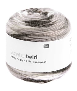 Laine à chaussette Superba Twirl 4 fils - 100GR - Rico Design 001 gris