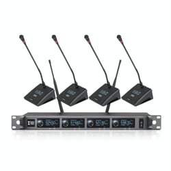 Système Microphone Sans Fil UHF 4 Canaux Pour Conférences Et Événements YONIS