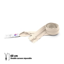 Fermeture éclair Z68 - Séparable 6mm double curseur - 60 cm