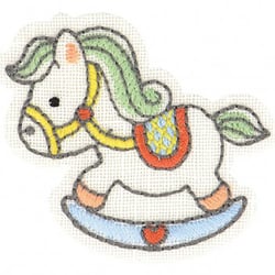 Ecusson thermocollant cheval bascule 4,5x4,5cm