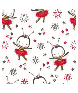 Tissu enfant coton abeilles de 140 cm de largeur ELISABETTA ROUGE vendu par 50 cm