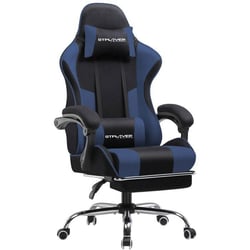 Chaise de bureau ergonomique GTPLAYER - Tissu - Noir/Bleu - 50 x 50 x 125 cm