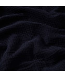 Tissu Double Gaze de coton gaufrée de 130 CM de largeur Nuit Bleu vendu par 50 cm