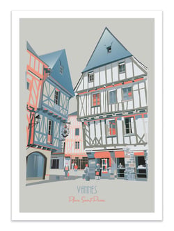 Affiche 50 x 70 cm -  Vannes - Artmoric