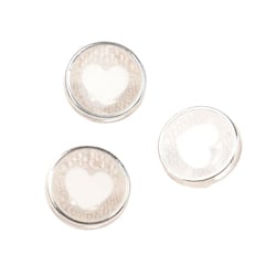Lot de 3 boutons coeur plastique blanc 11mm