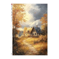 1 feuille de papier de riz 22.5 x 32 cm découpage collage Paper Designs NATURE EN AUTOMNE 0231