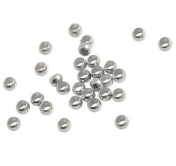 Lot de 50 Perles à écraser rondelle acier inoxydable 304 argenté Diamètre 2 mm