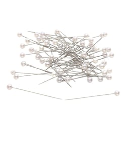 Boîte de 100 épingles tête perlée 40mm blanc