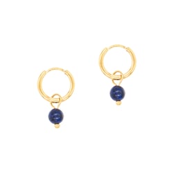 Boucles d'oreilles créoles Serena en pierres Lapis-lazuli - Sloya