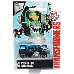 Transformers : power up grimlock - vehicule miniature metal orange et bleu - voiture - hasbro