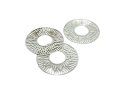 4 Estampes filigranées rondes Soleil 30mm argenté