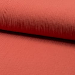 Tissu Double gaze de coton uni Peach