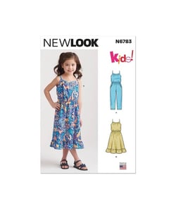 Patron New Look 6783 - Combinaison et Robe D?Été pour Enfants taille n°FR 3-8