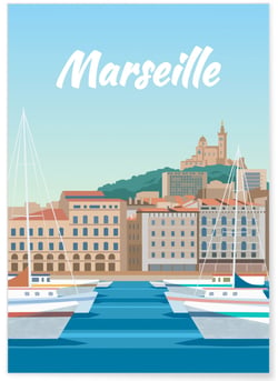 Affiche ville Marseille 2 | A3 : 29,7x42cm