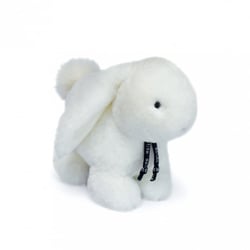Lapin en peluche Merlin blanc 25 cm - Maïlou Tradition