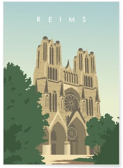 Affiche ville Reims | A3 : 29,7x42cm