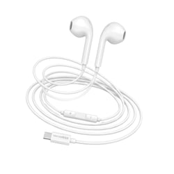 Mayaxess Écouteurs Filaires USB-C pour iPhone 15 Plus avec Micro intégré Blanc