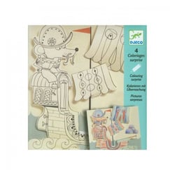 4 coloriages surprise – Explorateurs - Djeco