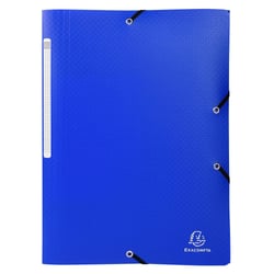Chemise à élastiques 3 rabats PP OPAK - A4 - Bleu foncé - x 50 - Exacompta
