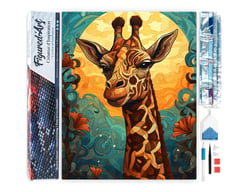 Diamond Painting Broderie Diamant Figured’Art 40x50cm toile entière roulée avec diamants carrés - Girafe Art Déco