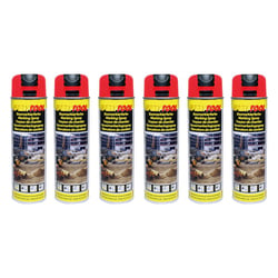 6 sprays de peinture -  Rouge fluo - Marquage - Repérage - Traceur de chantier - 500ml