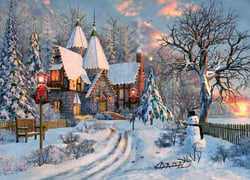 Puzzle 1000 pièces - Dominic Davison : Christmas Cottage - Eurographics