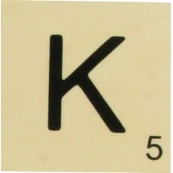 Grande lettre en bois façon scrabble 10 cm Lettre K
