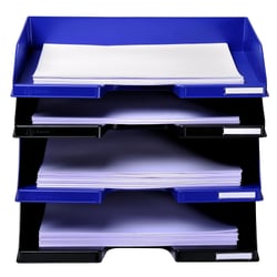 Corbeille à courrier Combo maxi à l'italienne Ecoblack - Noir - x 4 - Exacompta
