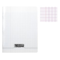 Cahier - 17x22(cm) - Grands carreaux - 192 pages - couverture en polypro - sans spirale - Clairefontaine - Calligraphe