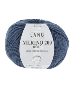 Pelote de laine à tricoter pour layette MERINO 200 BEBE - Lang Yarns 334 Bleu