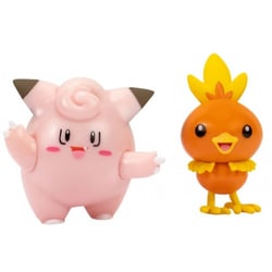 Coffret 2 pokemon battle figure melofee + poussifeu - pokemon - figurine action - bandai